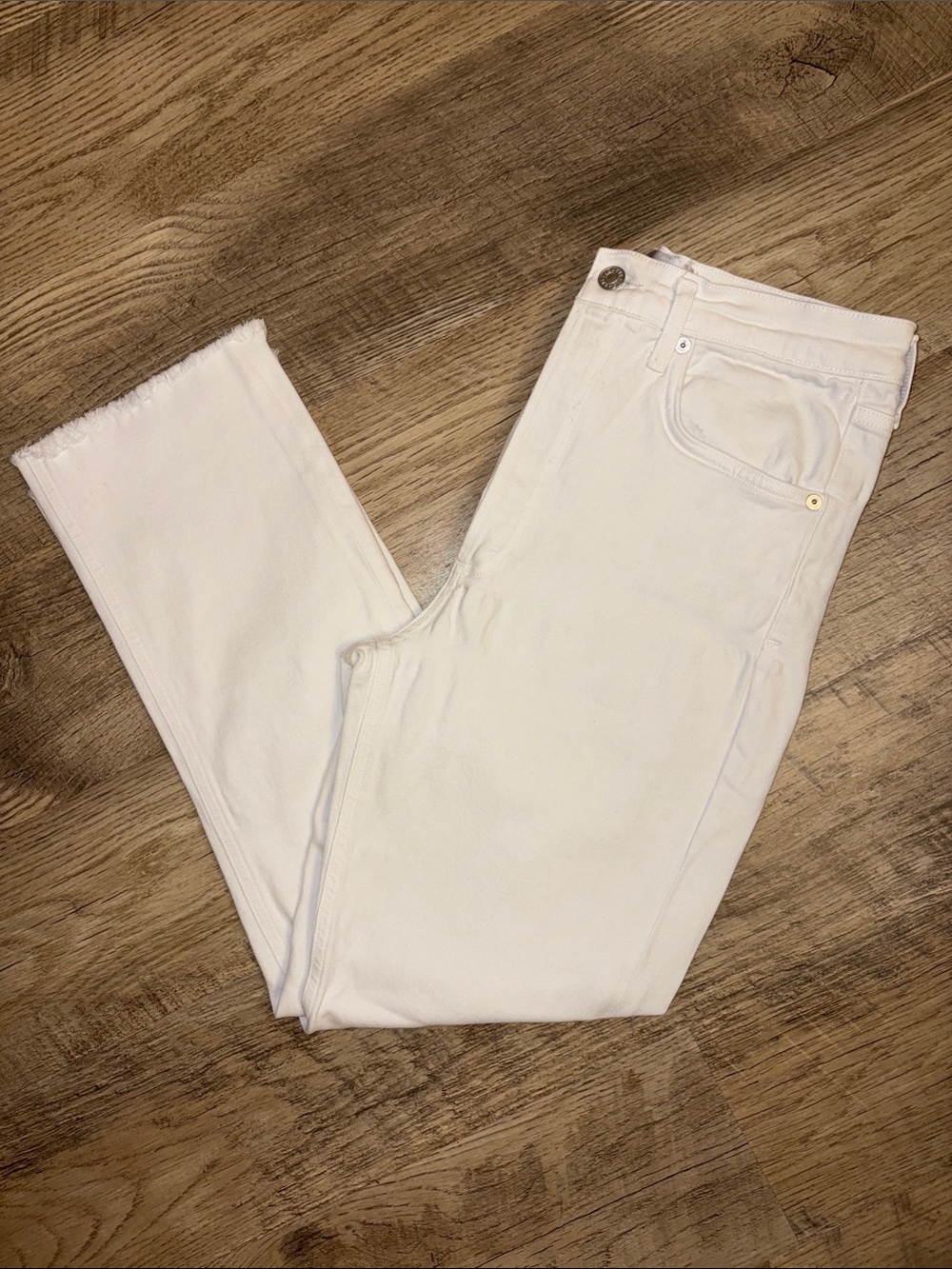 Agolde White High-Rise Women's Straight Jeans Size 28